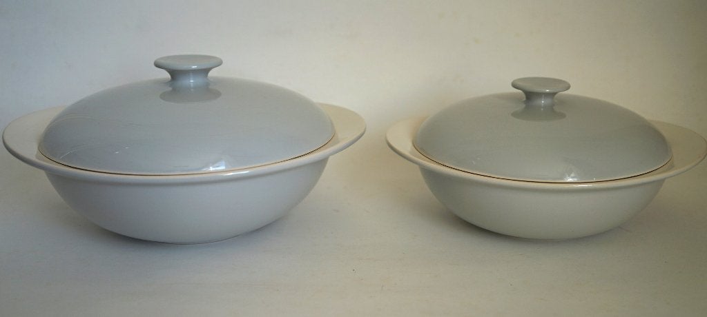 vintage Fris Edam Symfonie parelgrijs 2x dekschaal., Gebruikt, Overige merken, Ophalen of Verzenden, Schaal of Schalen
