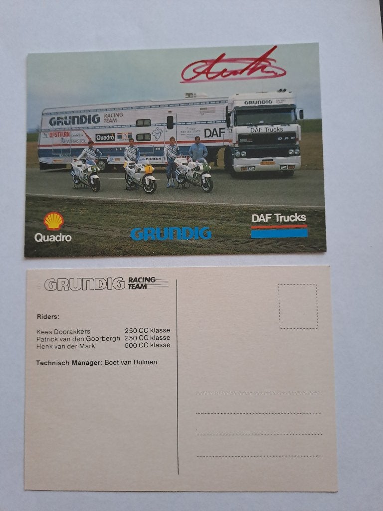 Grundig Racing Team DAF Trucks Ansichtkaart, Overige merken, Gebruikt, 1:50 of kleiner, Overige typen