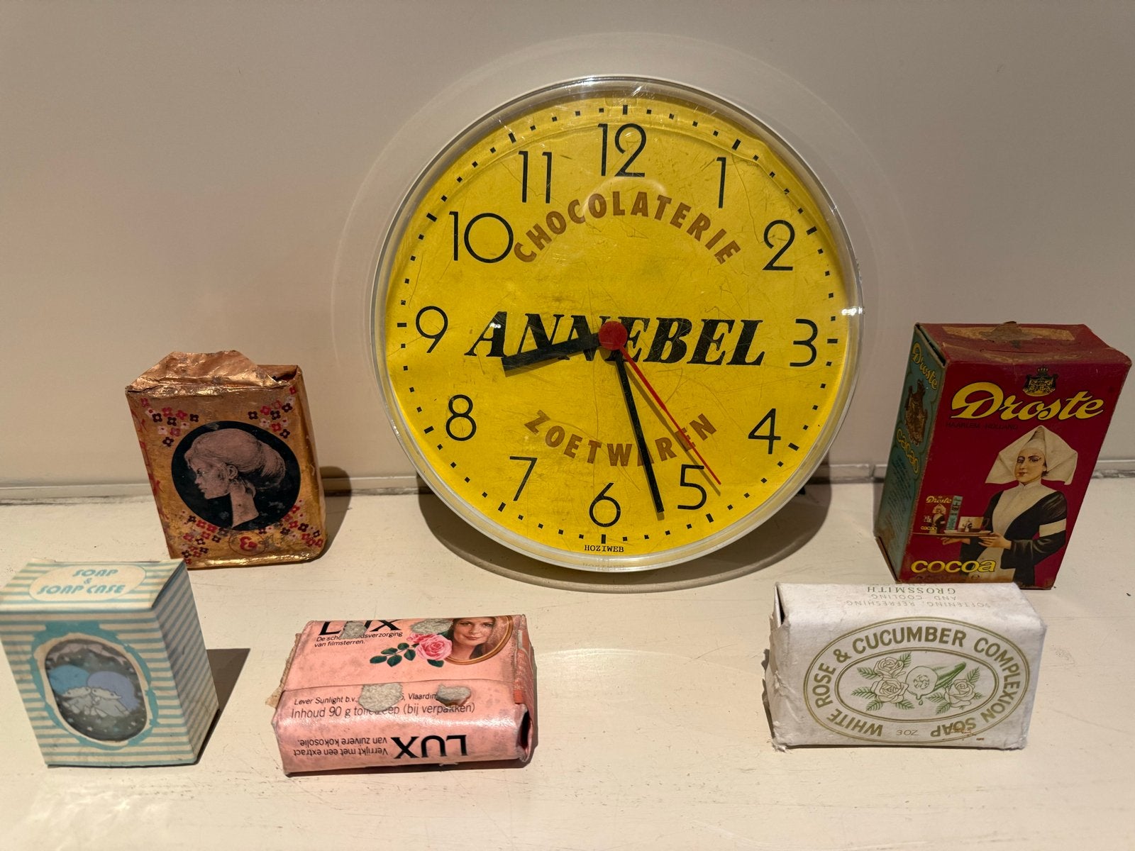Vintage reclameartikelen en klok - Annabel, Droste, Lux, Ophalen of Verzenden