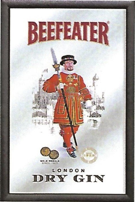 Beefeater London Dry Gin relief reclame spiegel wanddeco, Verzamelen, Reclamebord, Info@deconoord.nl, Gebruikt, Deco Noord