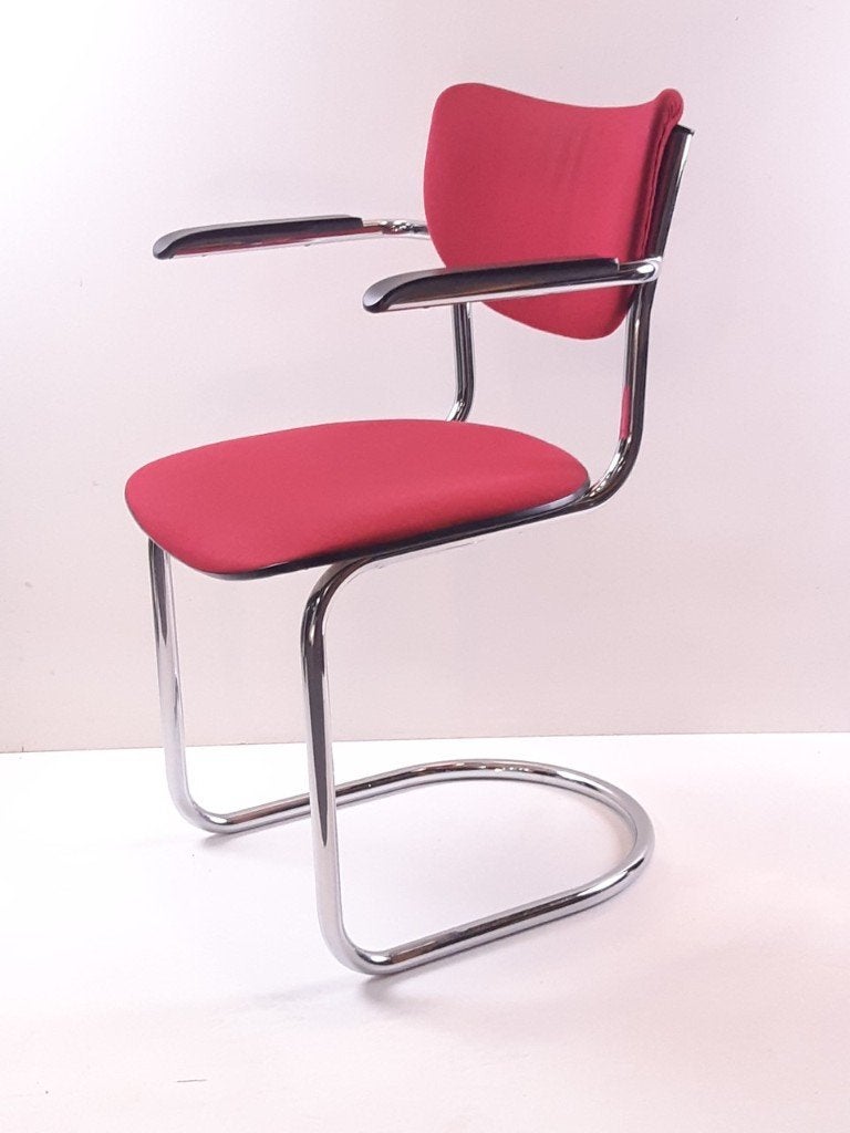 Vintage Gispen stijl stoel met chromen buisframe, Ophalen, Gebruikt, Gispen, Eén