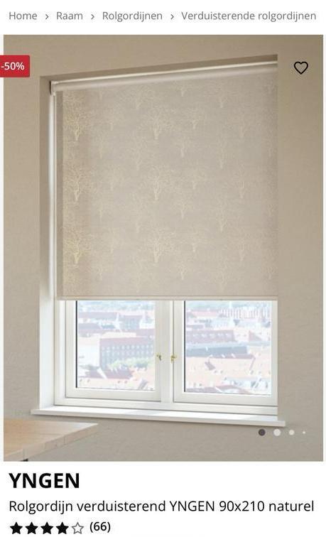 Blackout Rolgordijn Yngen Jysk, Ophalen, Beige, Nieuw, 50 tot 100 cm