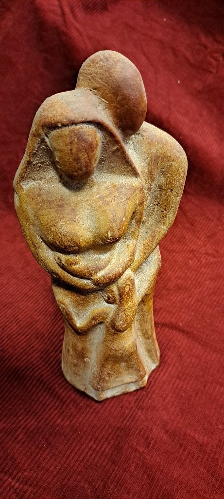 Stenen beeldje Man / Vrouw en Kind, Ophalen, Zo goed als nieuw, Mens