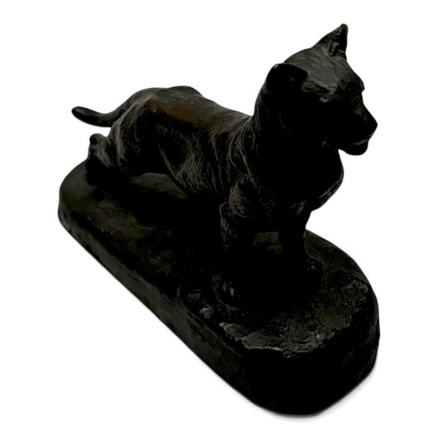 I.S. Bonheur (1827-1901), bronzen beeldje: leeuwin, Ophalen of Verzenden, Brons