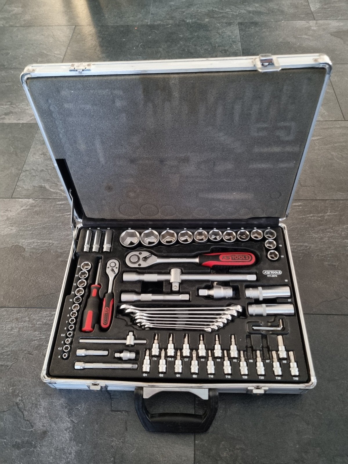 KS Tools ratelset 911.0670 met milwaukee packout inlay, Ophalen of Verzenden, Zo goed als nieuw, Gereedschapsset