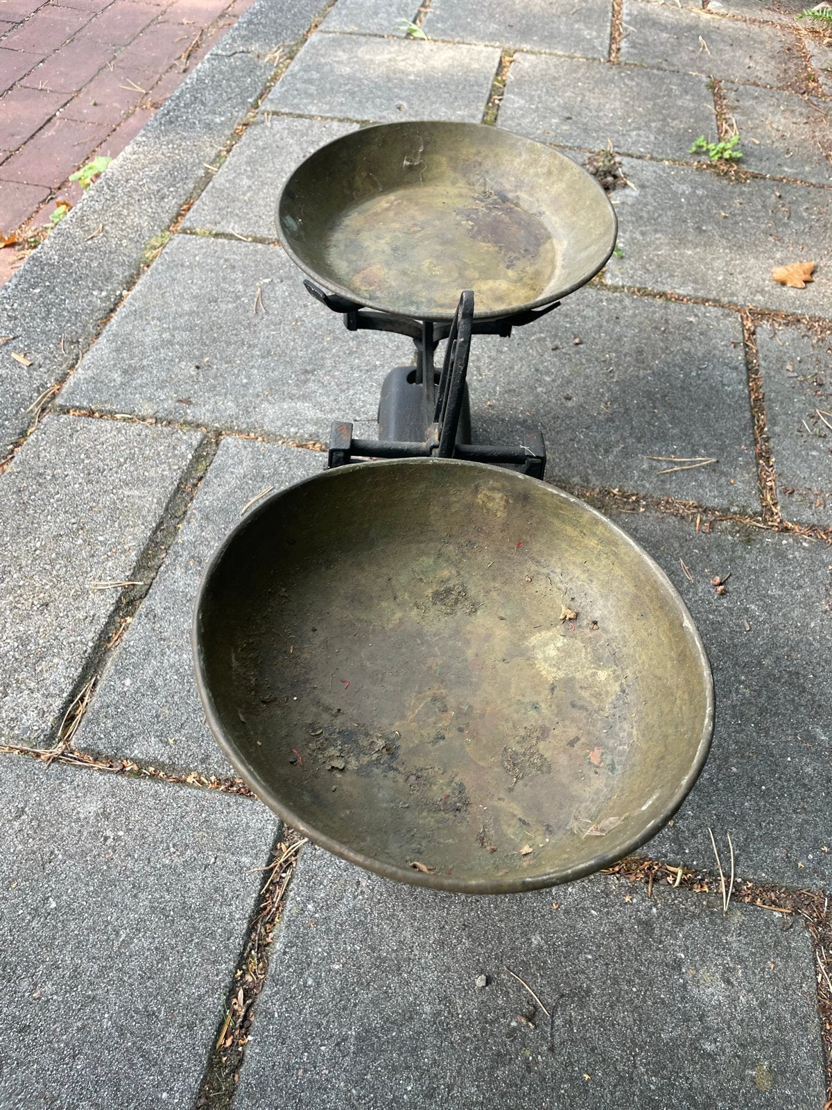 Antieke Weegschaal met Messing Schalen, Ophalen of Verzenden
