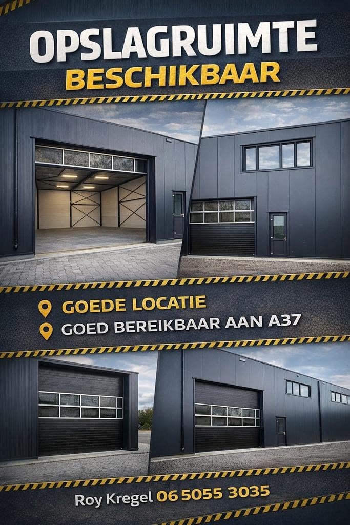 Tijdelijke opslag nodig? Bedrijfshal, Opslag, A37 Geesbrug, 75 m², Huur, Opslag of Loods