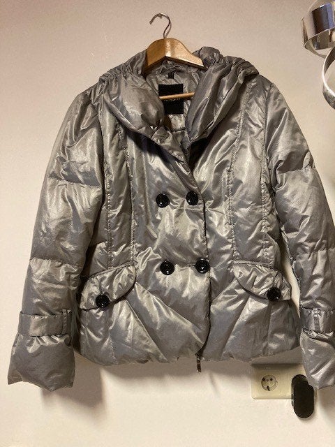 RESET Zilveren Puffer Winterjas (Double-Breasted), Maat 42/44 (L), Ophalen of Verzenden, Zo goed als nieuw, Zilver