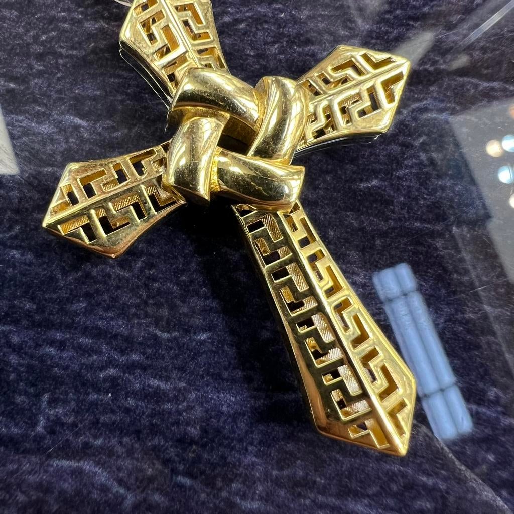 18 karaat gouden kruis kettinghanger nieuw, Ophalen of Verzenden, Zo goed als nieuw, Goud, Kruis of Symbool