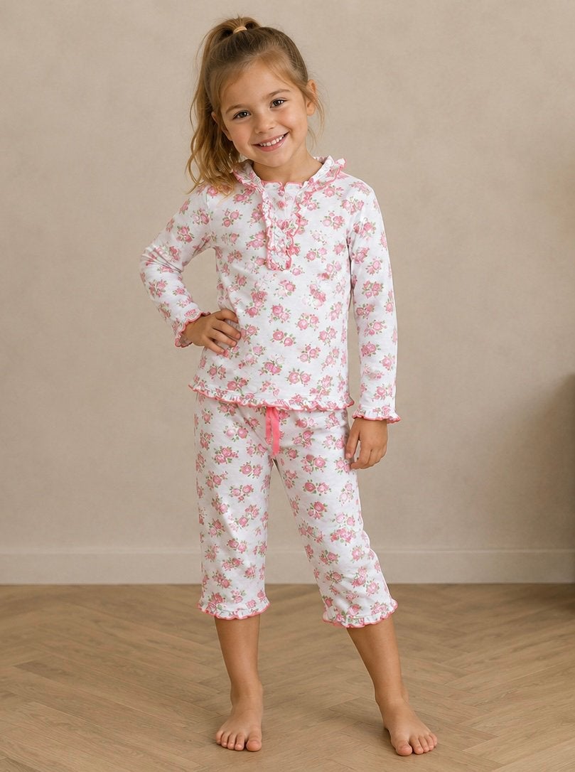 Roze witte Claesens pyjama 116 / 122, Ophalen of Verzenden, Gebruikt, Meisje, Nacht- of Onderkleding
