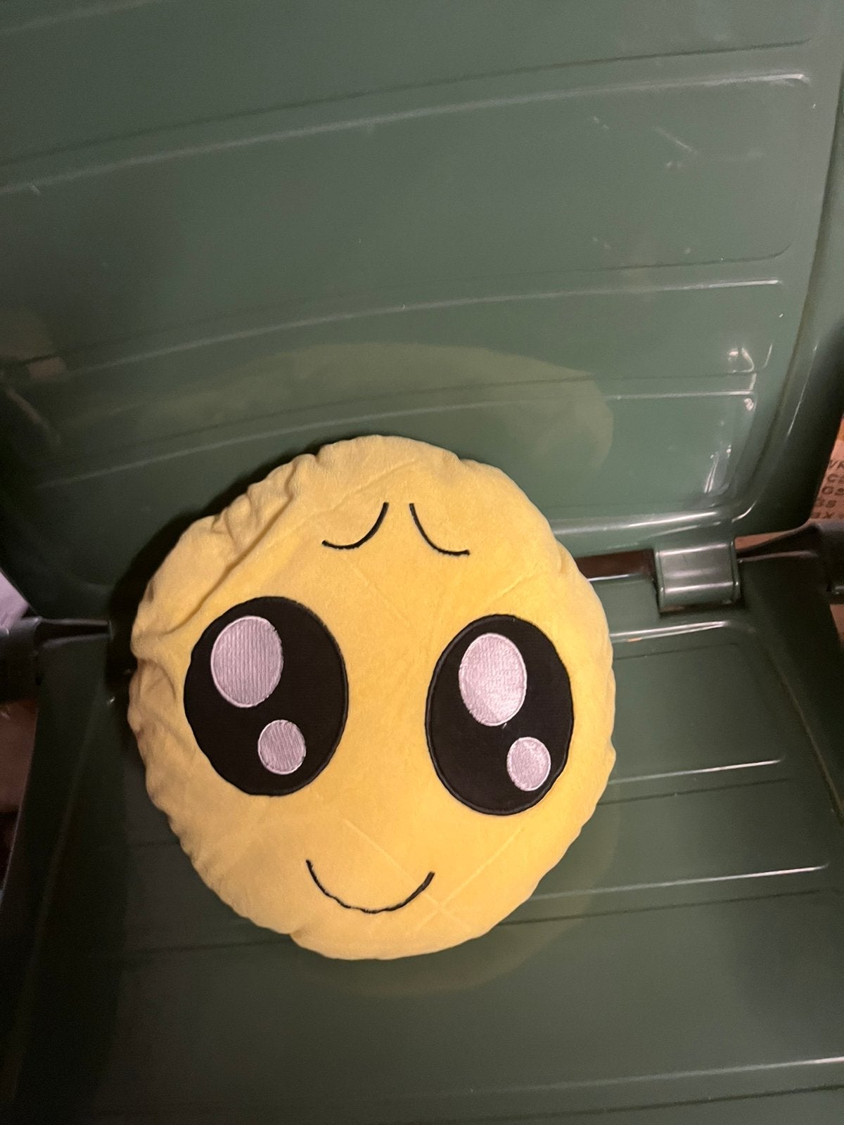 Emoji kussen, Ophalen, Wasbaar, Geel, Rond