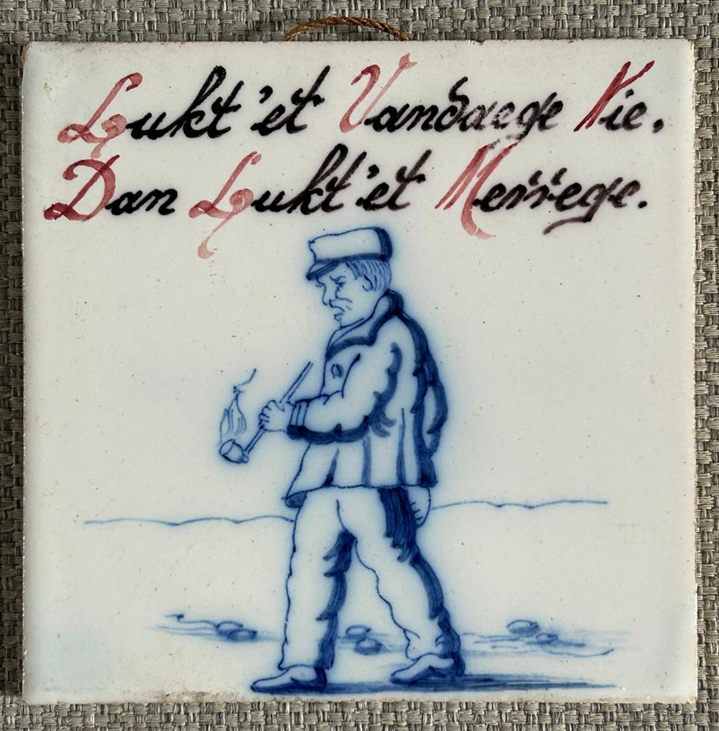 Oud Hollandse spreukentegel van Westraven, Antiek en Kunst, Antiek | Wandborden en Tegels, Verzenden