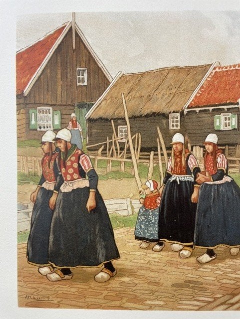 poster Henri Cassiers 'Volendam' rond 1900, Ophalen of Verzenden, Zo goed als nieuw, A1 t/m A3, Overige onderwerpen
