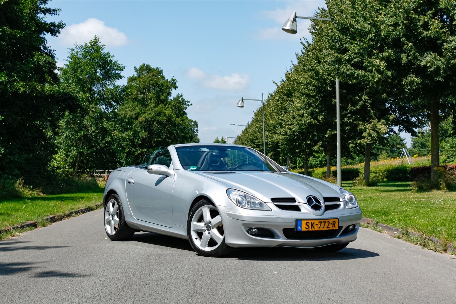 Mercedes-Benz SLK 1.8 Slk200 Kompr 2006 Grijs, Auto's, Mercedes-Benz, Achterwielaandrijving, Zwart, 4 cilinders, 1796 cc