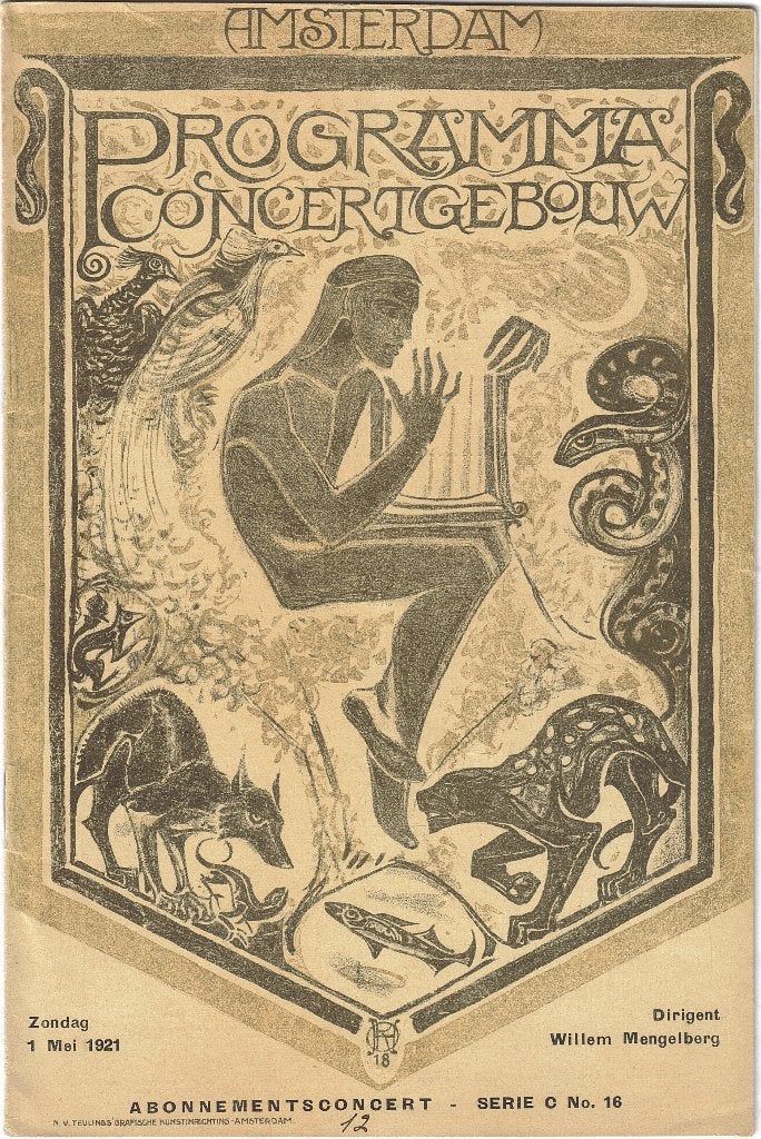R. N. Roland Holst litho "Programmaboekje Concertgebouw", Antiek en Kunst, Kunst | Litho's en Zeefdrukken, Ophalen, Overige onderwerpen