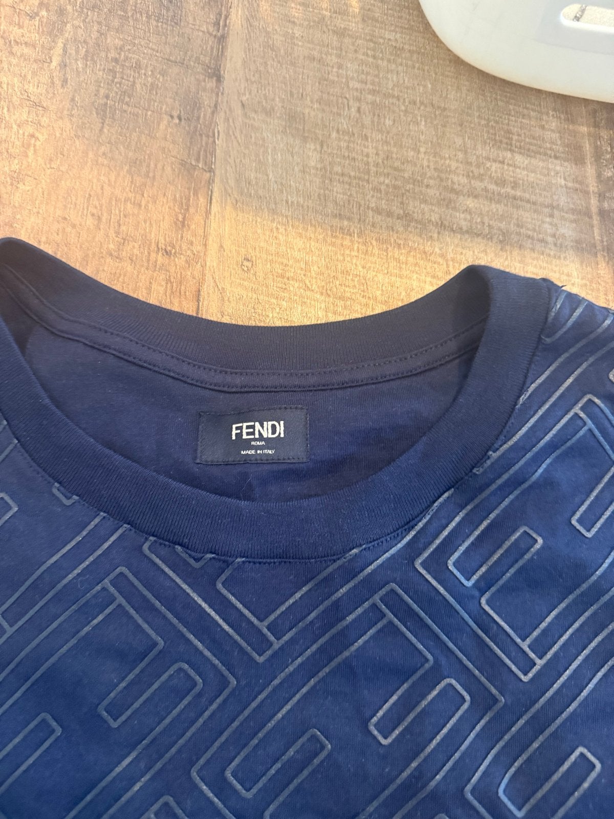 Fendi T-shirt met FF-logo print, Kleding | Heren, Ophalen of Verzenden, Zo goed als nieuw, Maat 48/50 (M), Blauw