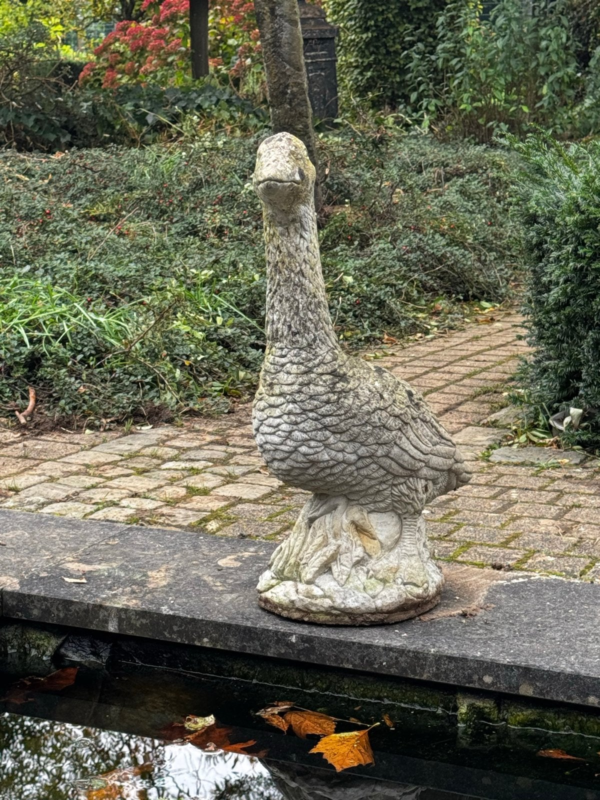 Betonnen tuingans - Decoratief beeld voor buiten, Ophalen, Gebruikt, Beton, Dierenbeeld