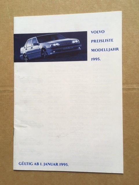 Volvo Prijslijst Modeljaar 1995 - Duits, Zeer Goede Conditie, Ophalen of Verzenden, Zo goed als nieuw, Volvo