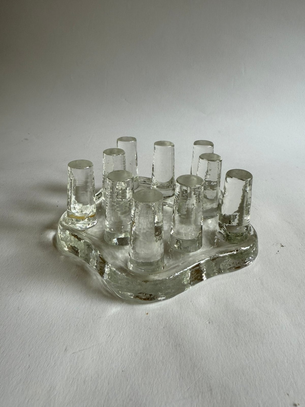 Vintage iceglass theelicht, Antiek en Kunst, Ophalen of Verzenden
