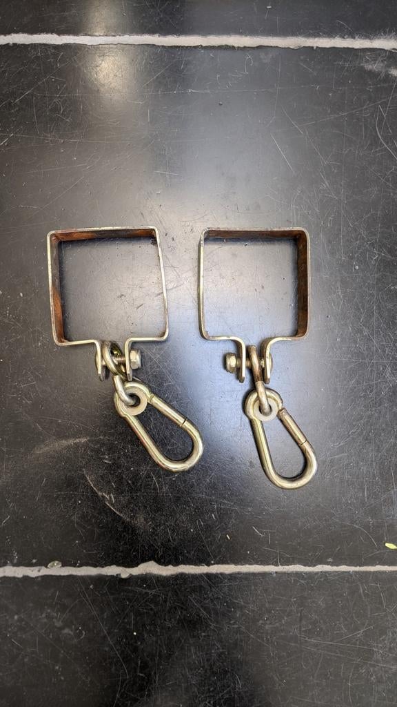 Schommelhaken voor 9x9cm balk - Set van 2, Ophalen of Verzenden, Gebruikt, Schommel, Aanbouwonderdeel