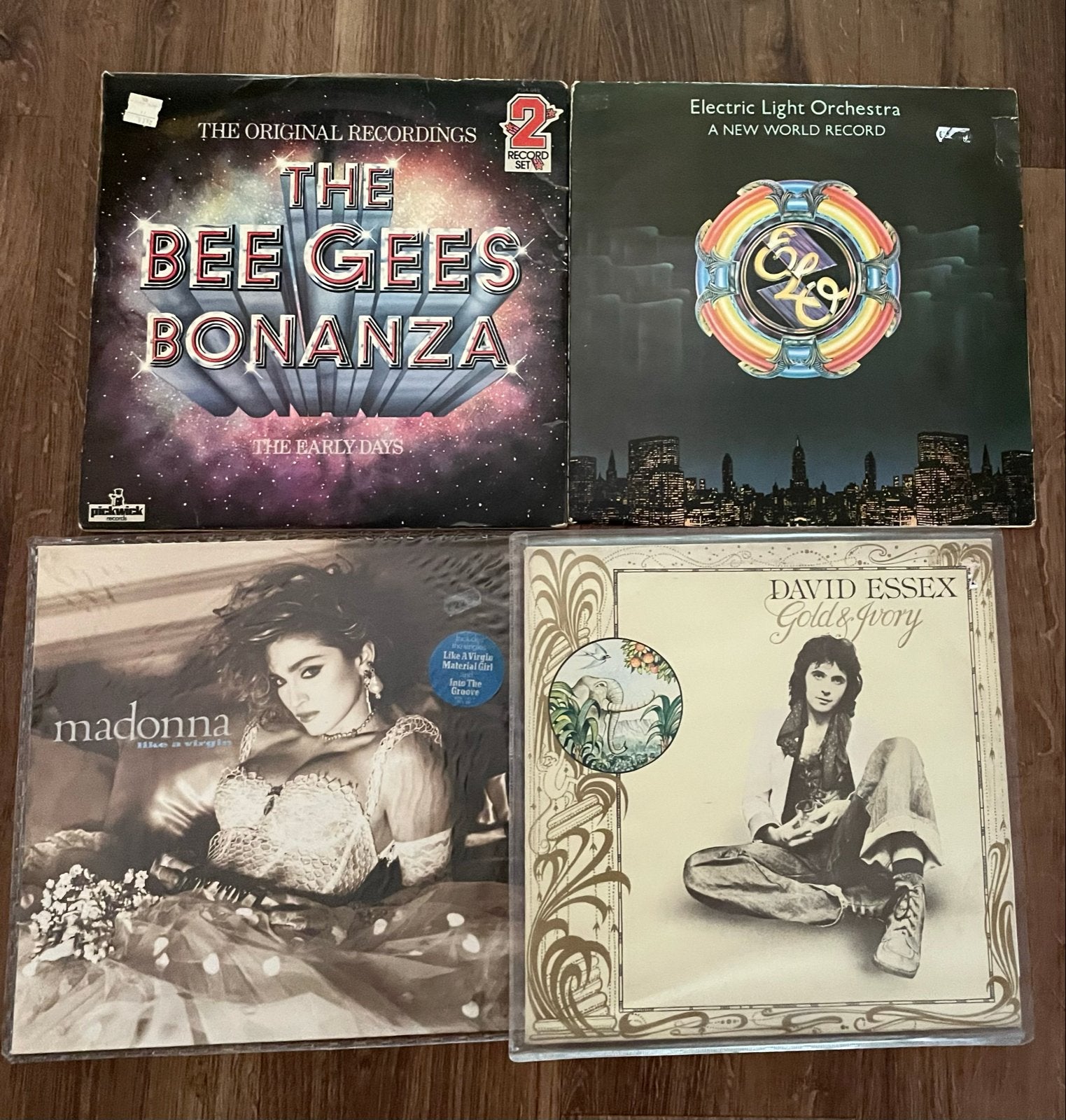 Diverse LP's: Bee Gees, ELO, Madonna, David Essex, Gebruikt, Ophalen of Verzenden, 12 inch, Dubbel-LP