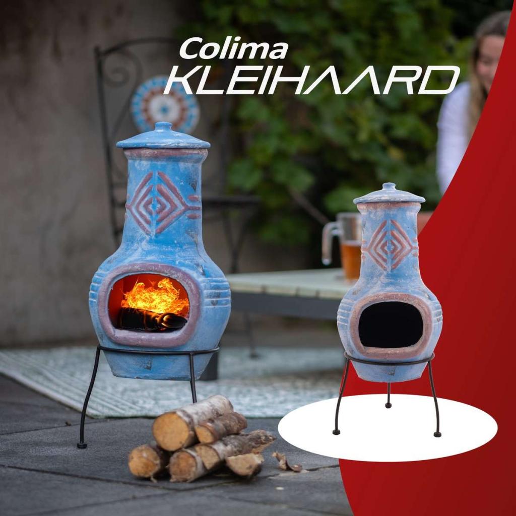 RedFire – Colima – Blauw & Rood - Kleihaard – Terrashaard –, Tuin en Terras, Barbecue-accessoires, Info@outtrade.eu, MEELEWEG 76 NIEUWLEUSEN 7711 EP NEDERLAND