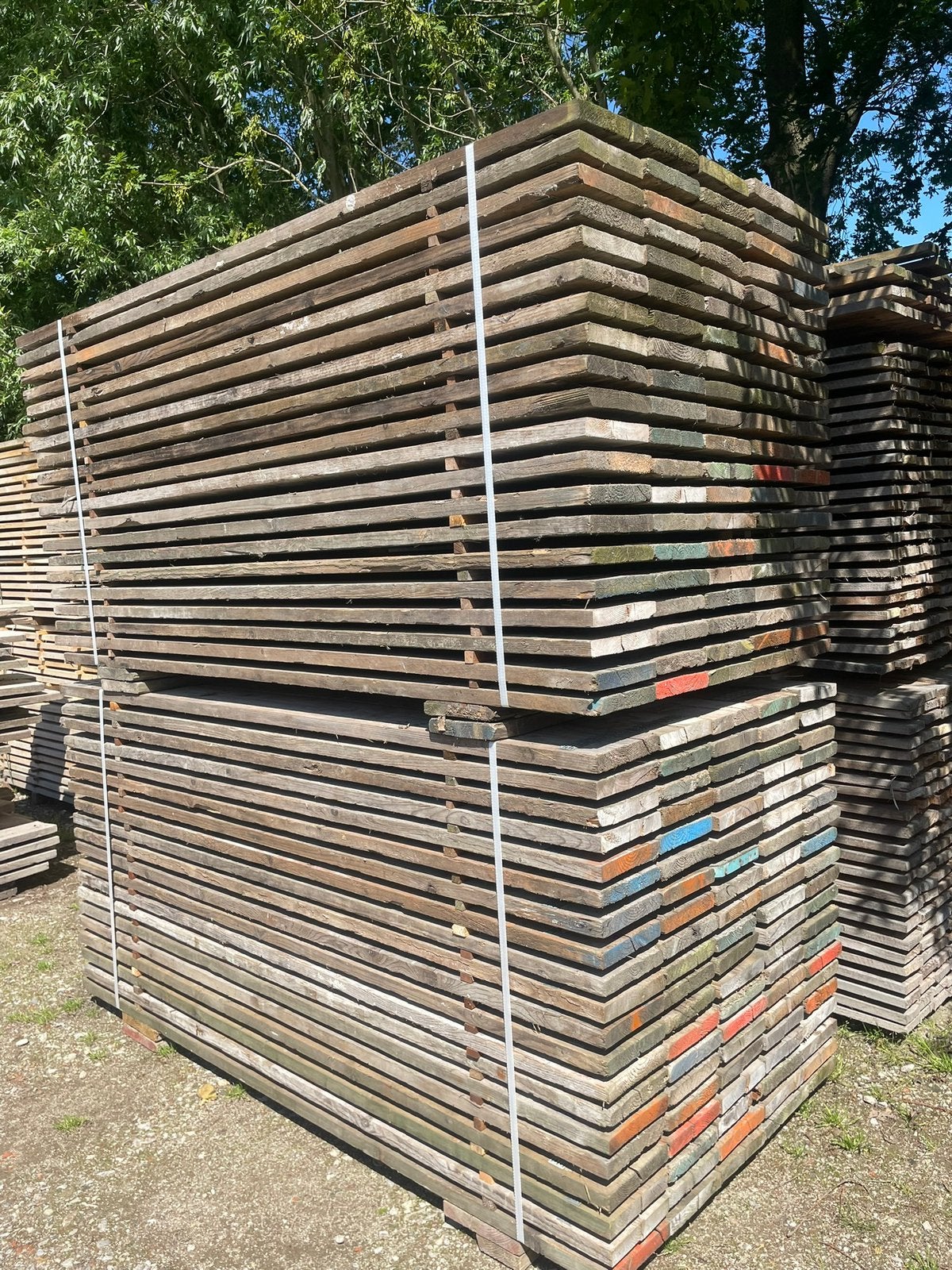 Gebruikte steigerplanken 200 cm lang, Tuin en Terras, Palen, Balken en Planken, Zo goed als nieuw, Planken, 250 cm of meer, Ophalen