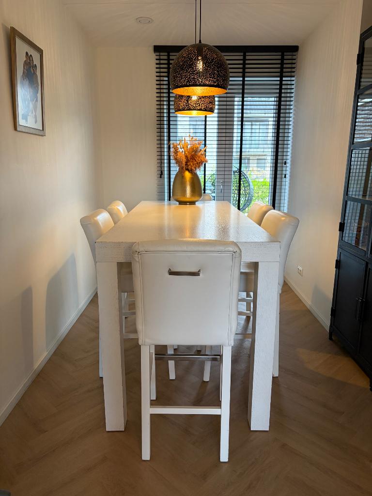Eettafel gratis op te halen!, Ophalen, Gebruikt, Eikenhout, 200 cm of meer