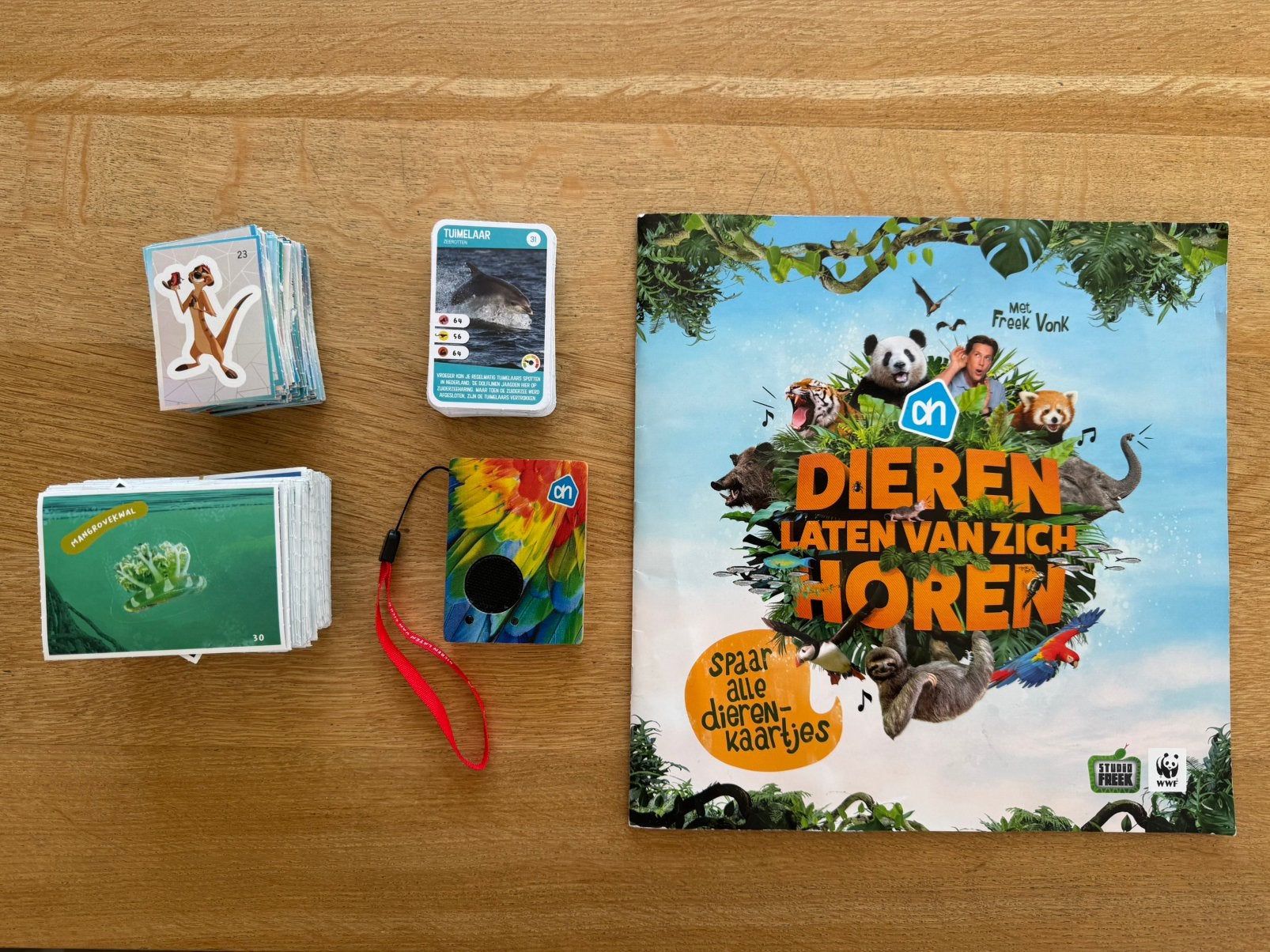 Freek vonk plaatjes dieren laten zich horen met soundbox, Verzamelen, Supermarktacties, Albert Heijn, Ophalen of Verzenden