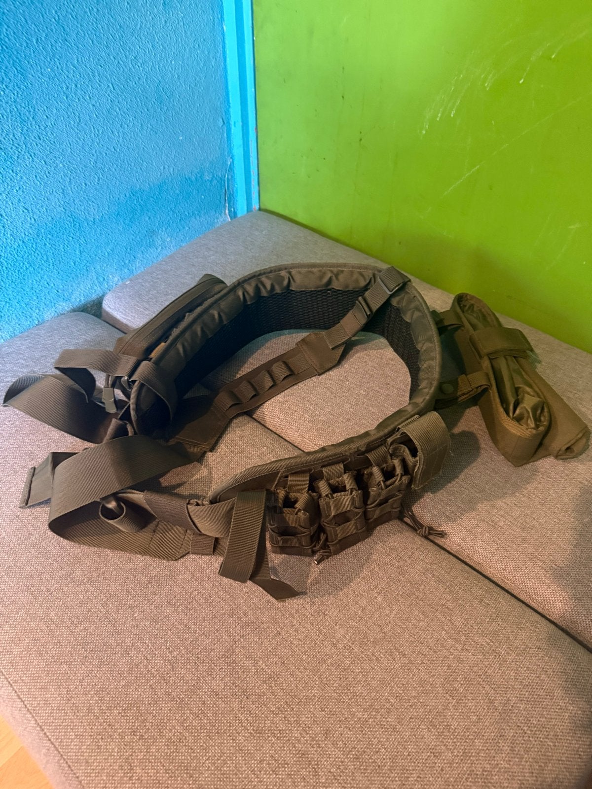 Viper Tactical Riem met Schoudersteun en Pouches (Groen), Ophalen of Verzenden, Zo goed als nieuw