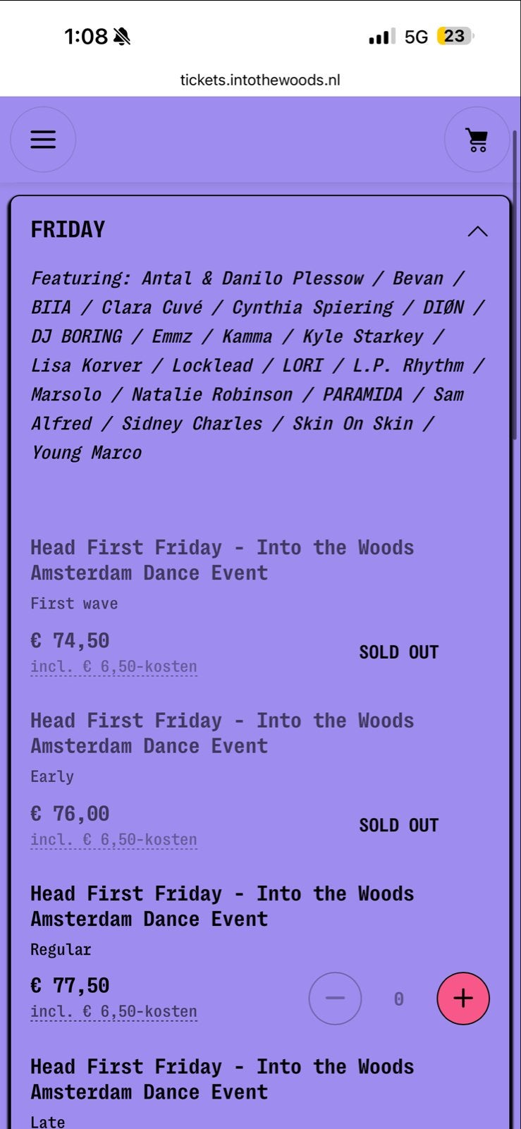 Into the woods ADE vrijdag - 2 tickets