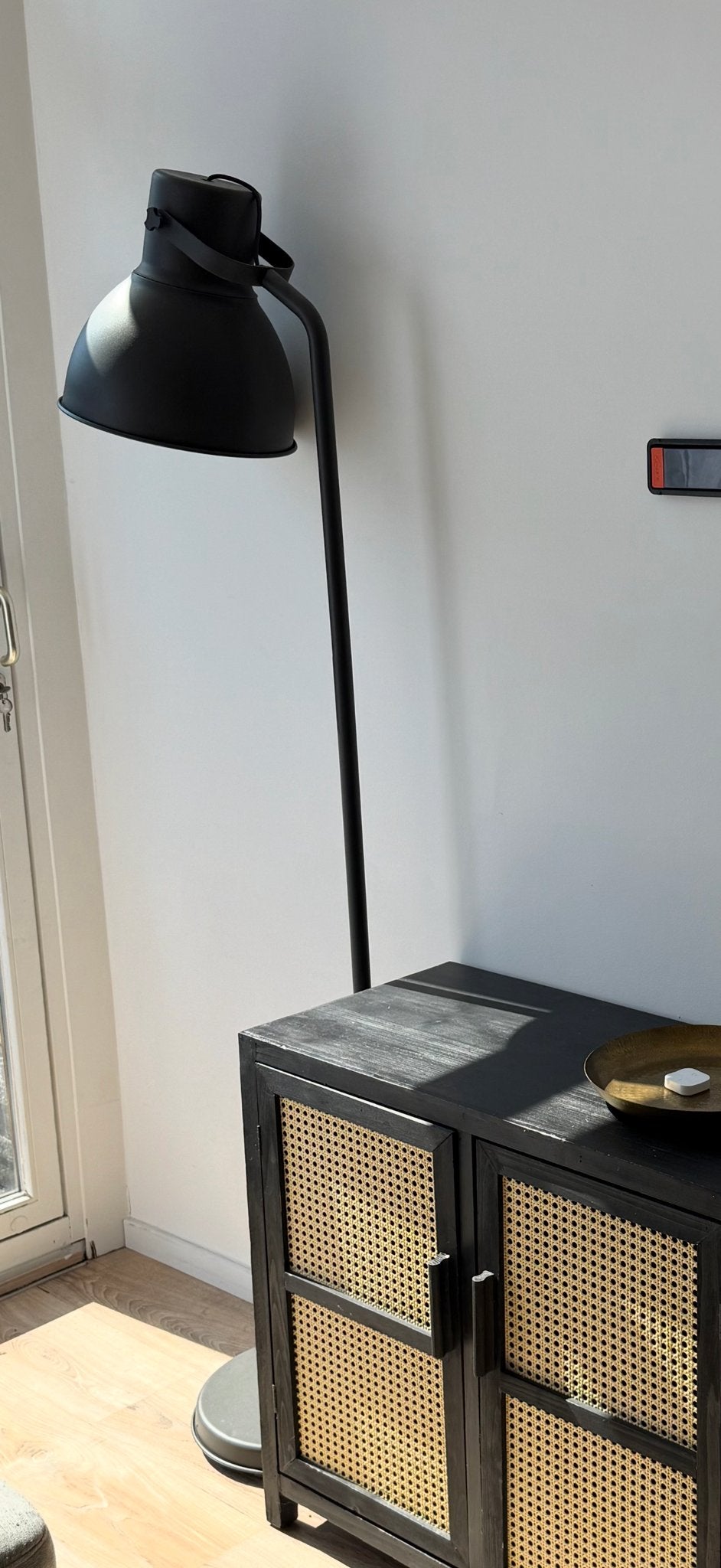 Ikea Hektar staande lamp zwart - Goede staat, Ophalen, Gebruikt, Metaal, 150 tot 200 cm