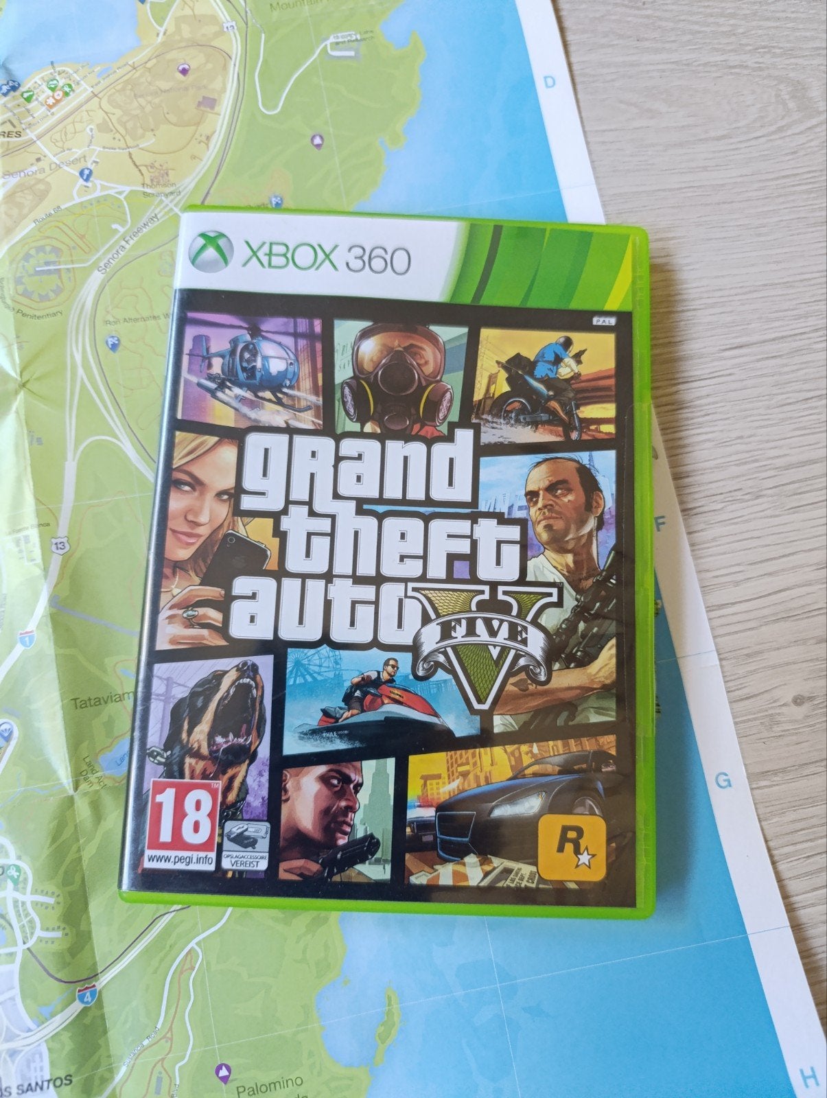 Grand Theft Auto V (GTA 5) Xbox 360 met kaart, Avontuur en Actie, Online, Vanaf 18 jaar, 1 speler
