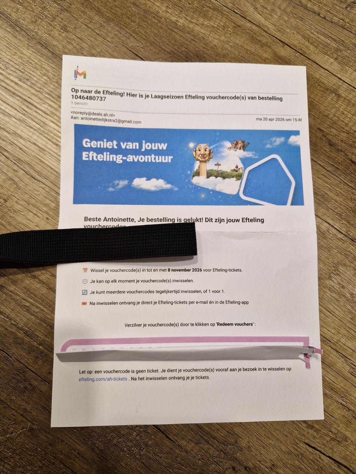 Voucher geldig voor 2 toegangsbewijzen EFTELING, Tickets en Kaartjes, Recreatie | Pretparken en Attractieparken, Twee personen