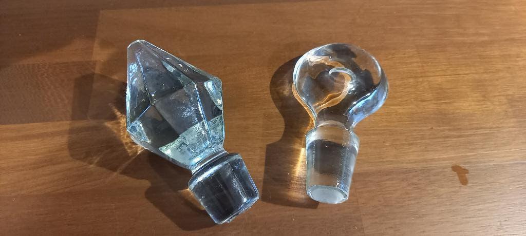 2 glazen vintage stoppen, Ophalen of Verzenden
