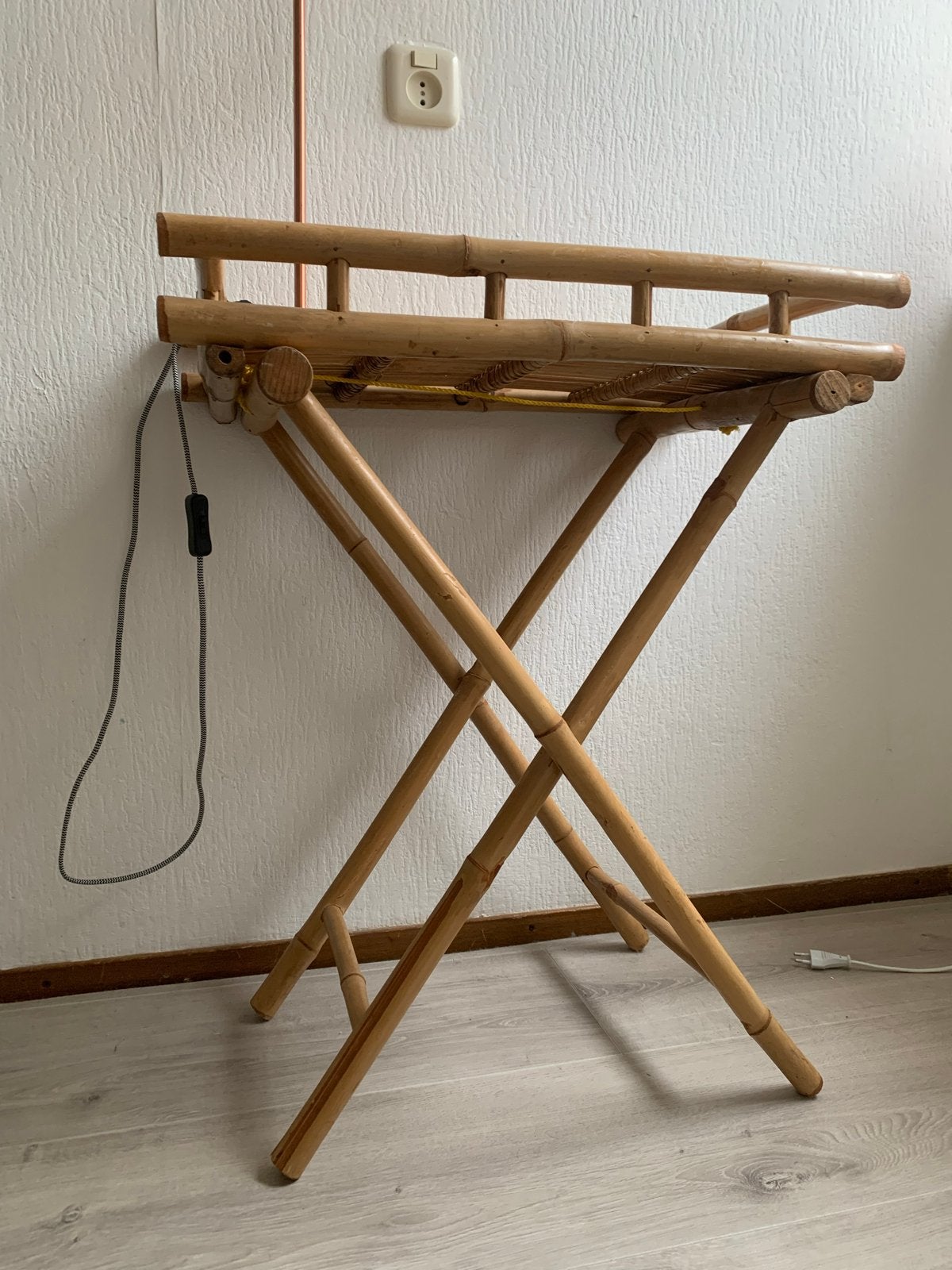 Bamboe tafeltje / plantentafeltje, Overige materialen, Gebruikt, 60 cm of meer, Rechthoekig