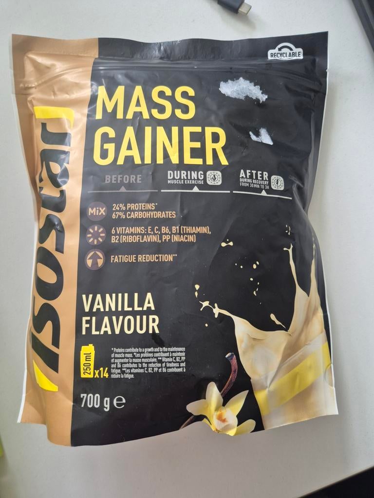 Isostar Mass Gainer Vanille - 700g, Sport en Fitness, Ophalen of Verzenden, Nieuw