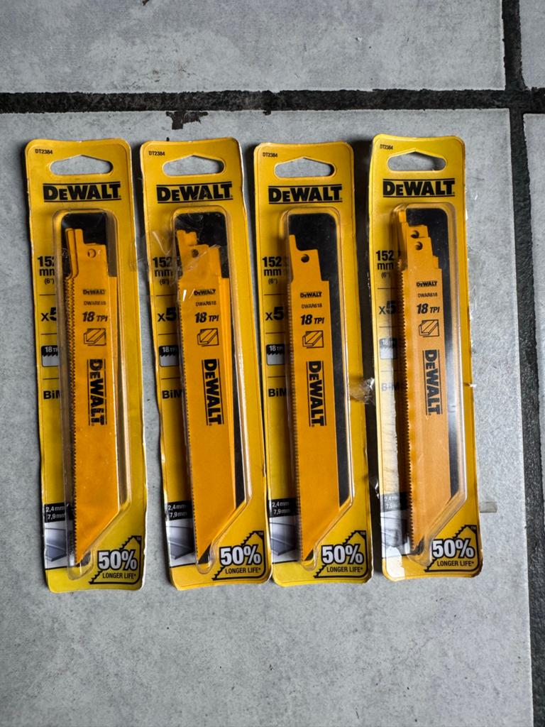 Dewalt reciprozaagjes metaal, 70 mm of meer, Nieuw, Ophalen of Verzenden, Reciprozaag