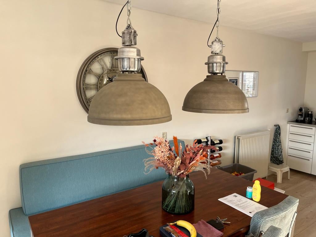 Industriële hanglamp eettafel, Ophalen, Gebruikt, Metaal, Minder dan 50 cm