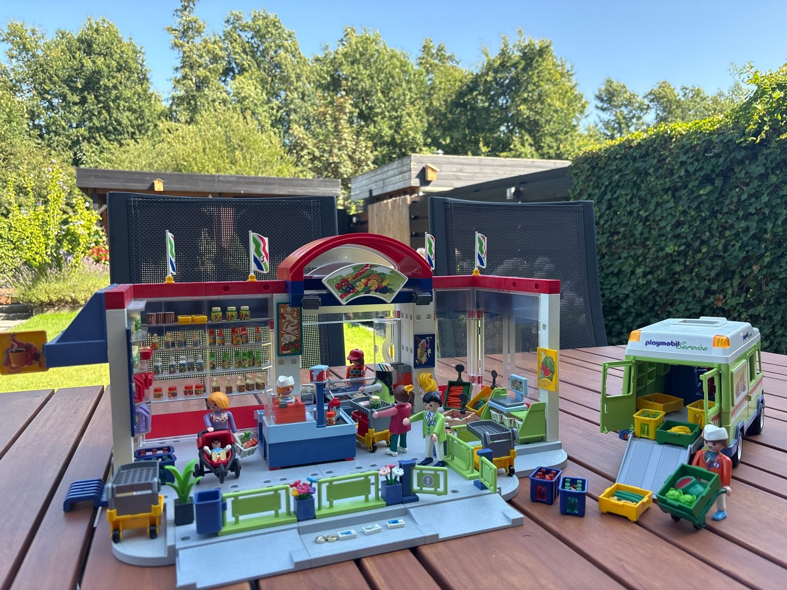 Playmobil Supermarkt met Servicebus - City Life, Gebouw, Complete set, Ophalen of Verzenden, Zo goed als nieuw