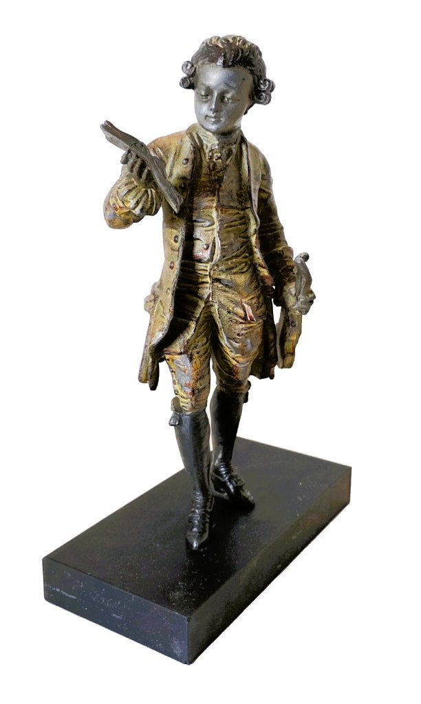 Brons beeld van Mozart., Ophalen of Verzenden, Zo goed als nieuw, Mens