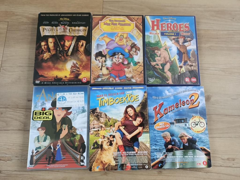 6 kinder DVD's Timboektoe DVD Pirates of the Caribbean DVD, Ophalen of Verzenden, Zo goed als nieuw