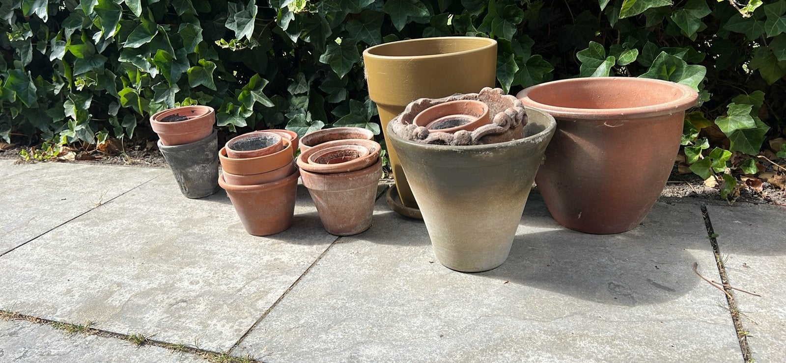 Bloempotten buiten, Tuin en Terras, Ophalen, Steen, Gebruikt, Minder dan 30 cm