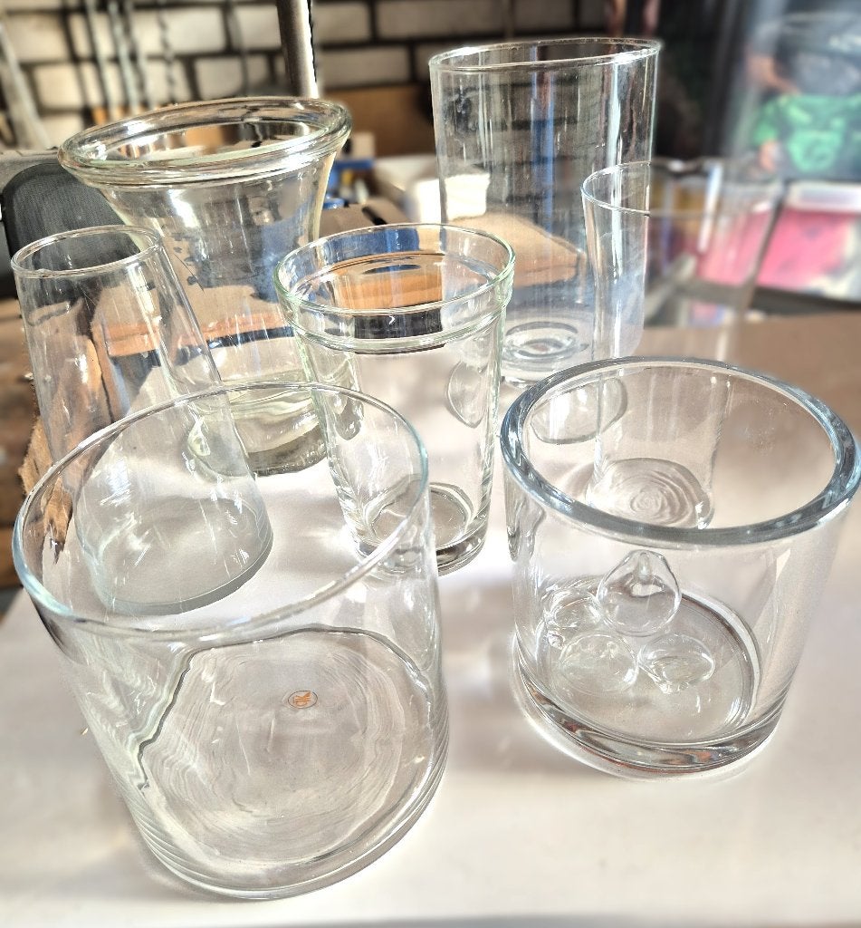 Diverse glazen vazen, Ophalen, Transparant, Geschikt voor droogbloemen, Glas