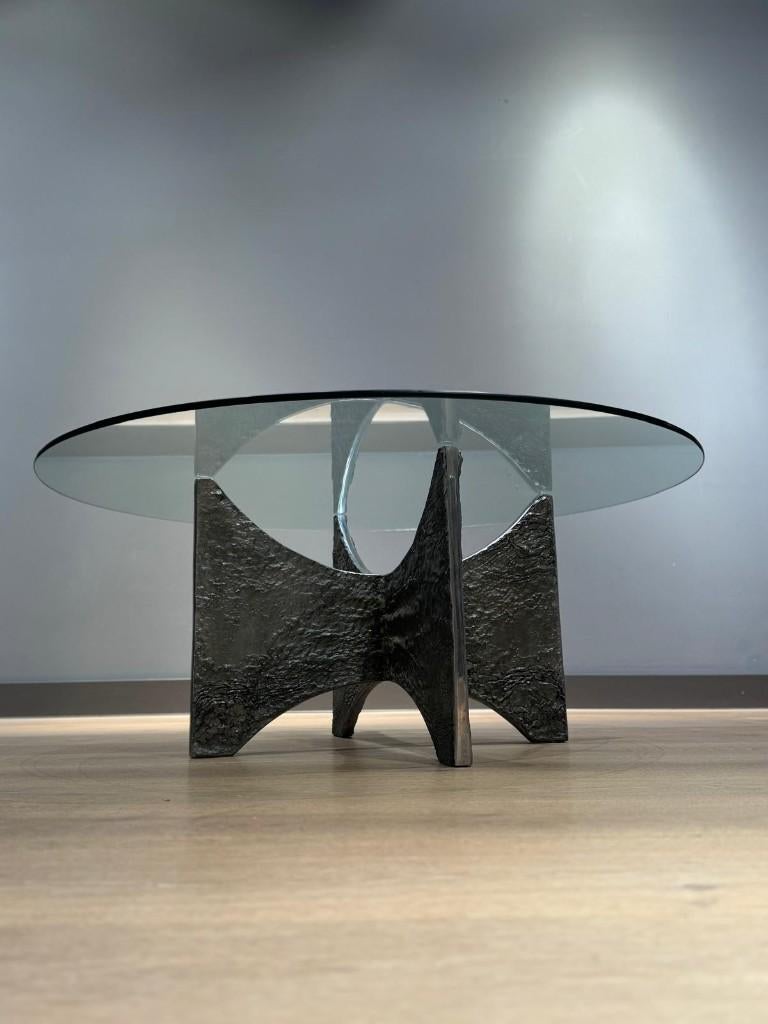 Brutalistische vintage salon tafel, Huis en Inrichting, Tafels | Salontafels, Ophalen, Gebruikt, 100 tot 150 cm, 50 tot 100 cm
