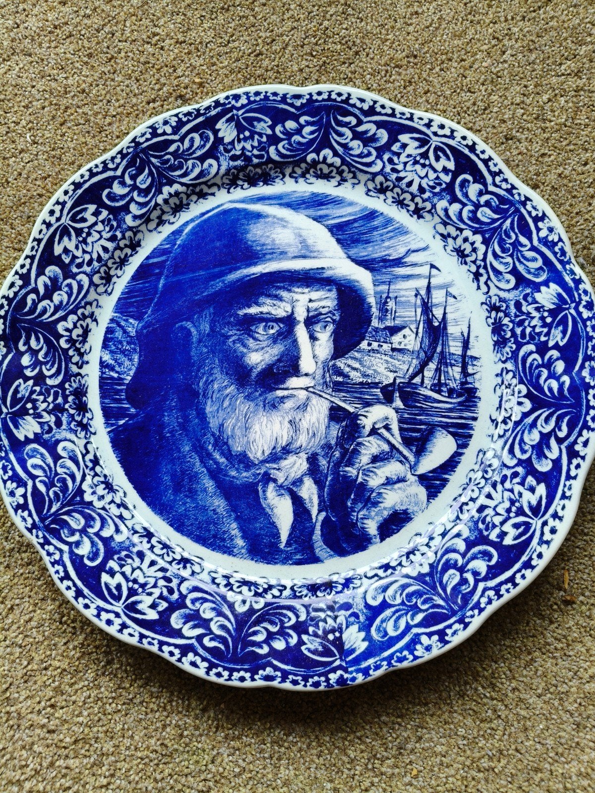 Antiek Boch Frères Delft wandbord visser, Antiek en Kunst, Antiek | Wandborden en Tegels, Ophalen of Verzenden