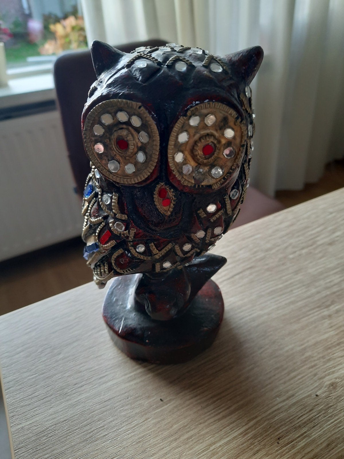 Decoratieve Uil van Kunststof met Versieringen, Ophalen of Verzenden, Zo goed als nieuw, Meerkleurig, Kunststof
