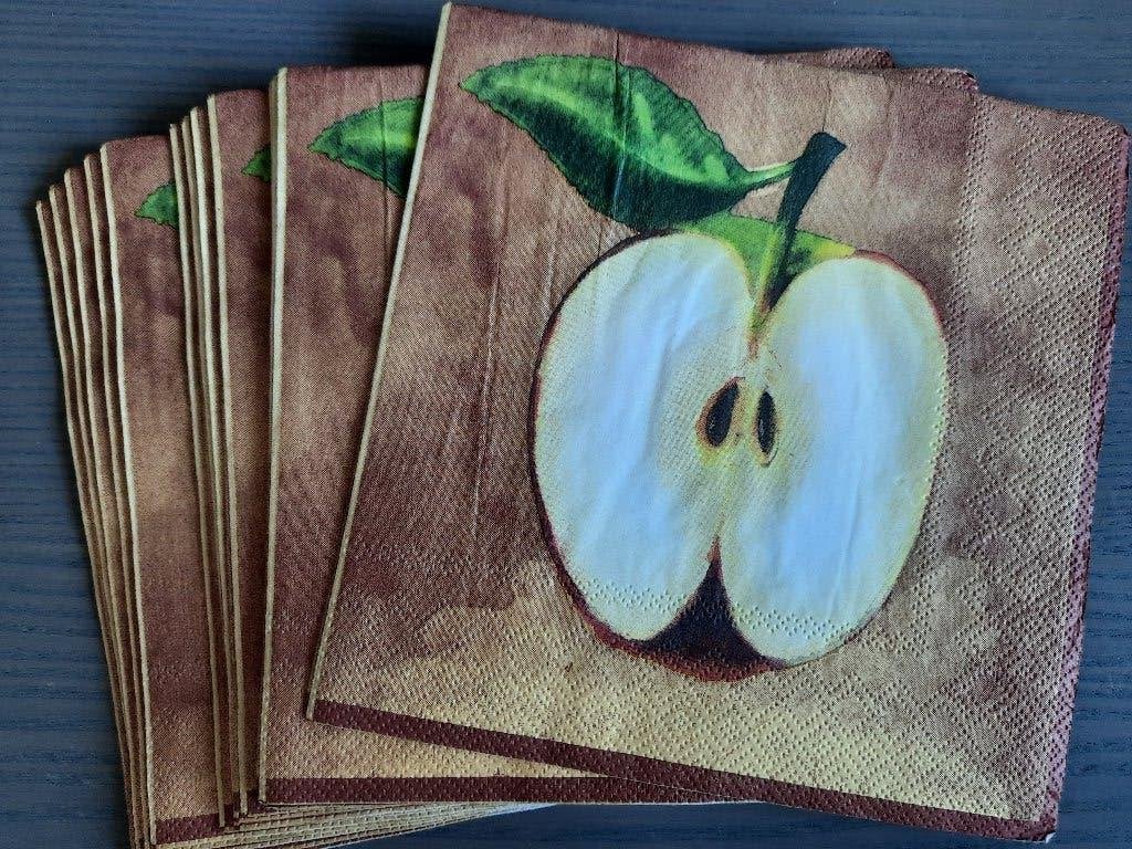 servetten appel (13x) voor hobby decoupage (#3431), Zo goed als nieuw, Overige merken, Bruin, Knutselmateriaal