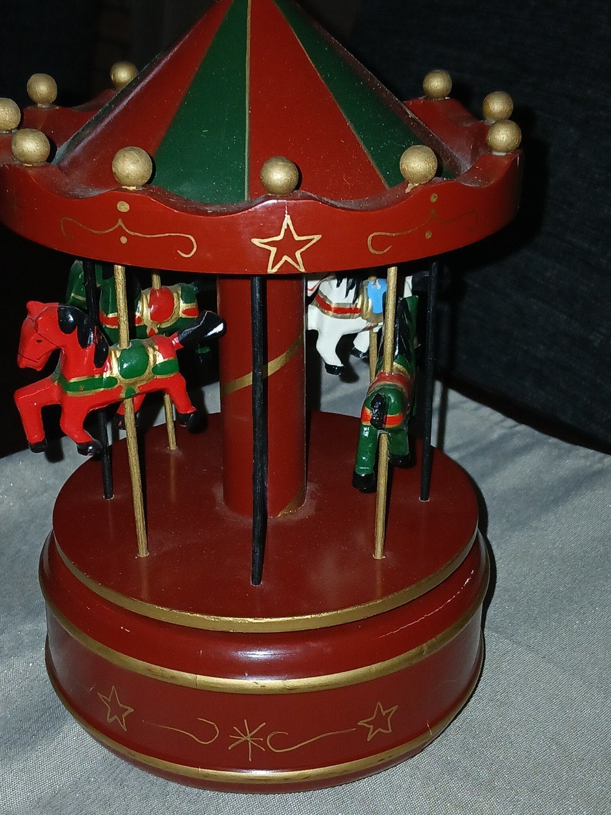 Kerst Carrousel Houten Muziekdoos Decoratie, Ophalen of Verzenden