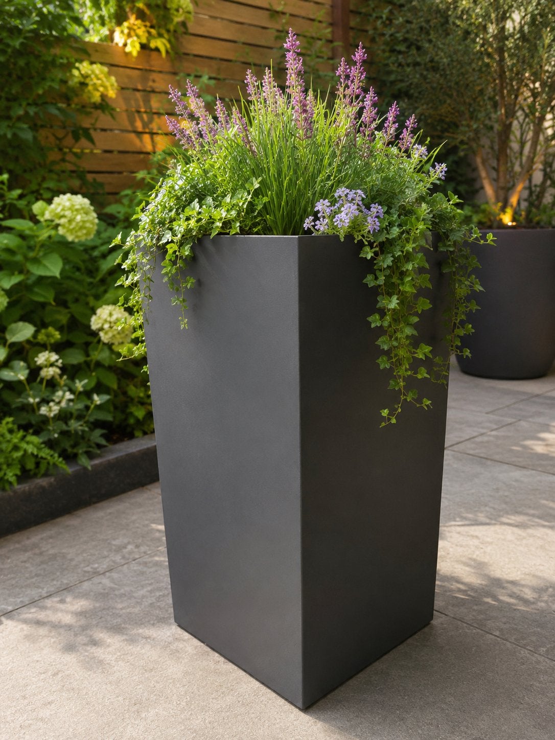 Hoge plantenbak - antraciet - Hoogte 70 cm, Ophalen, Steen, Minder dan 60 cm, Nieuw